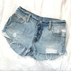 LEVIS Tiny Distressed Cutoffs Denim Shorts size 24